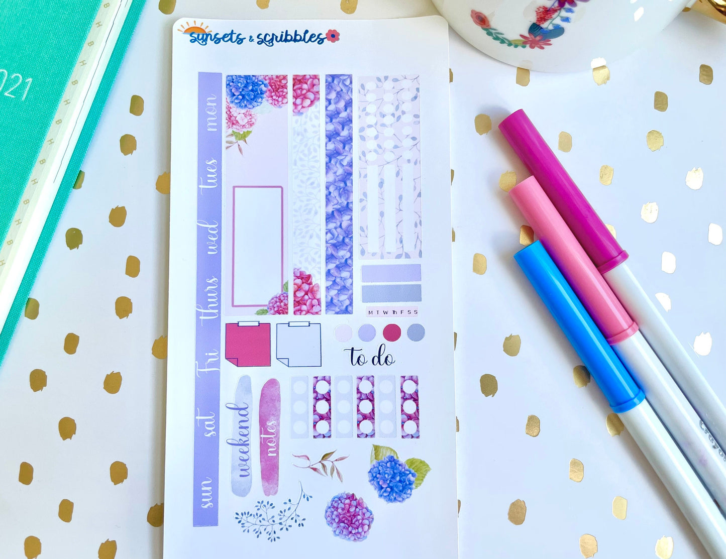 Hydrangea Hobonichi Weeks Weeky Sticker Kit