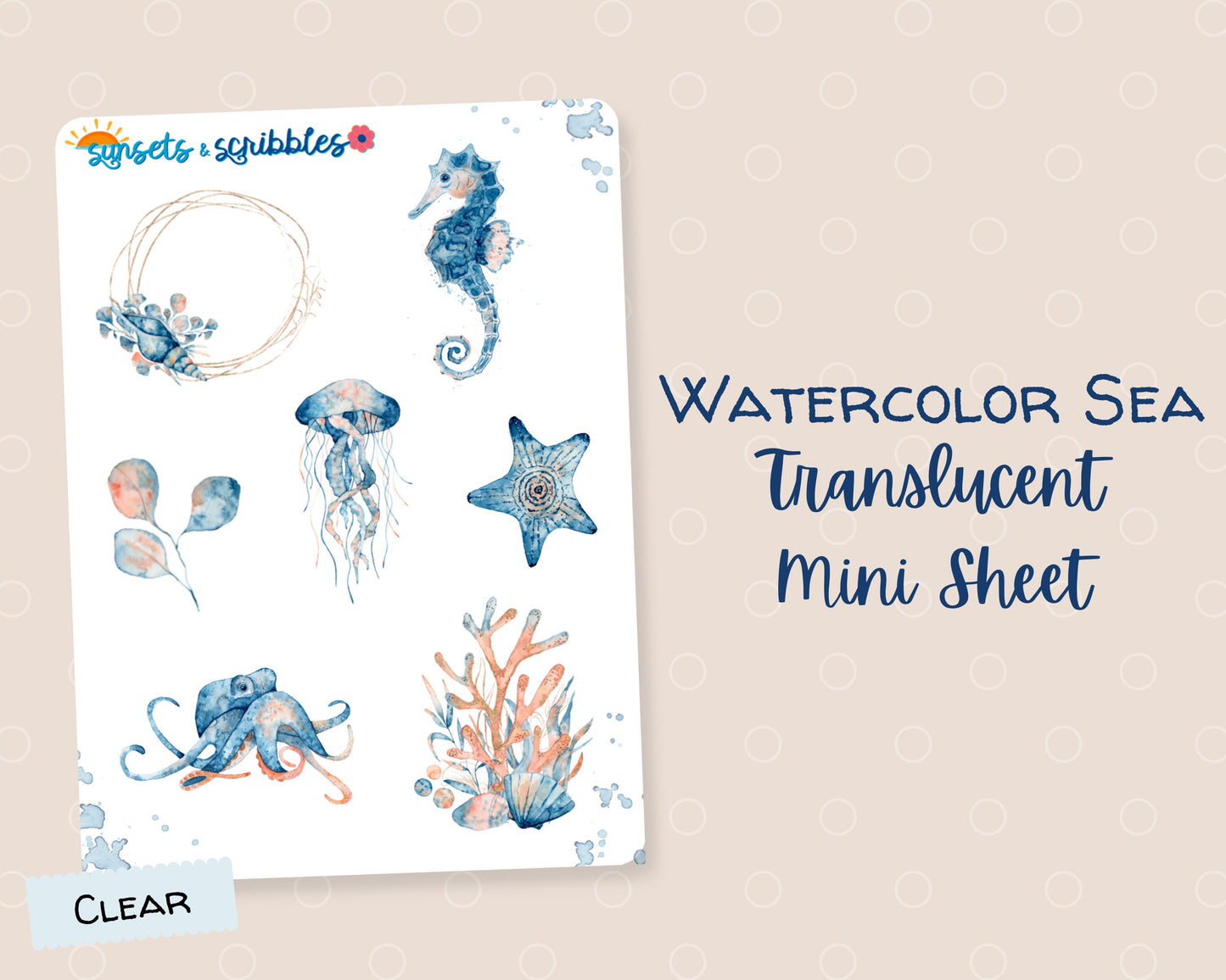 Clear Ocean Animal Stickers
