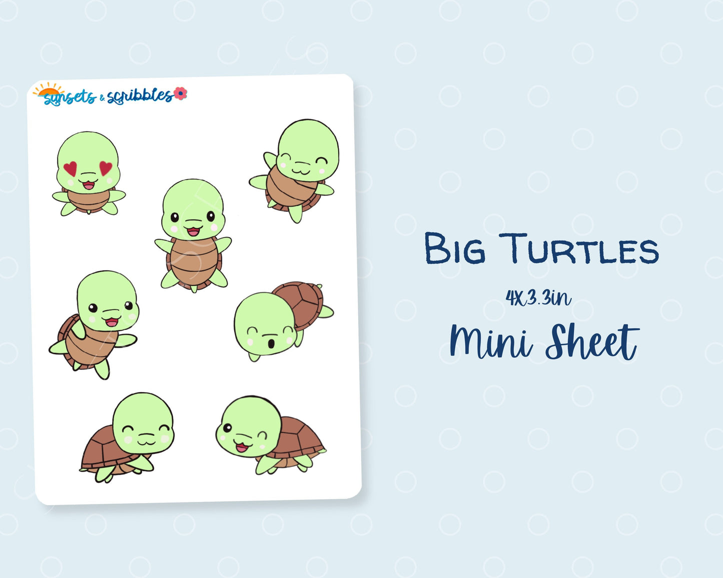 Turtle Stickers Small or Large
