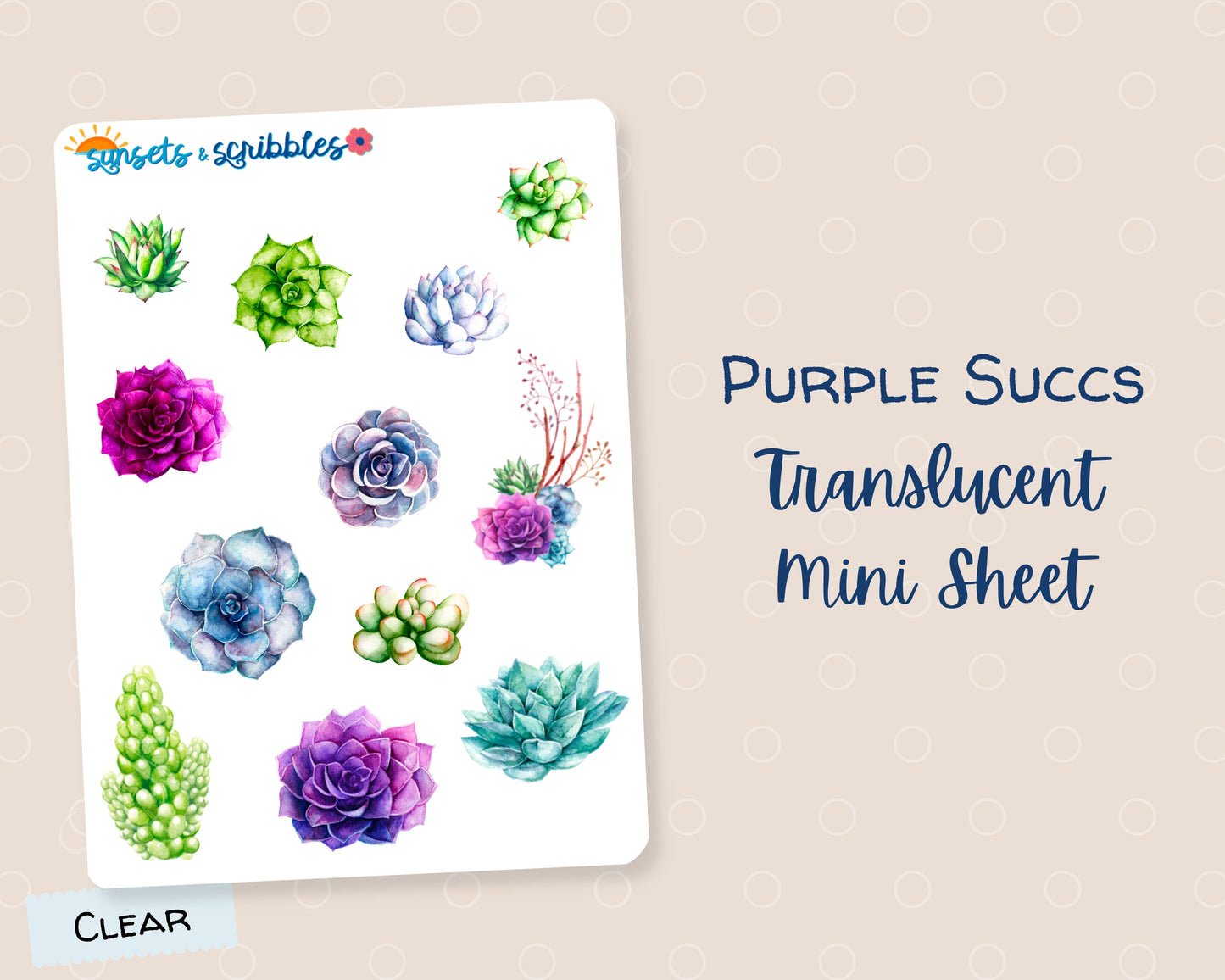 Translucent Succulent (Floral) Stickers