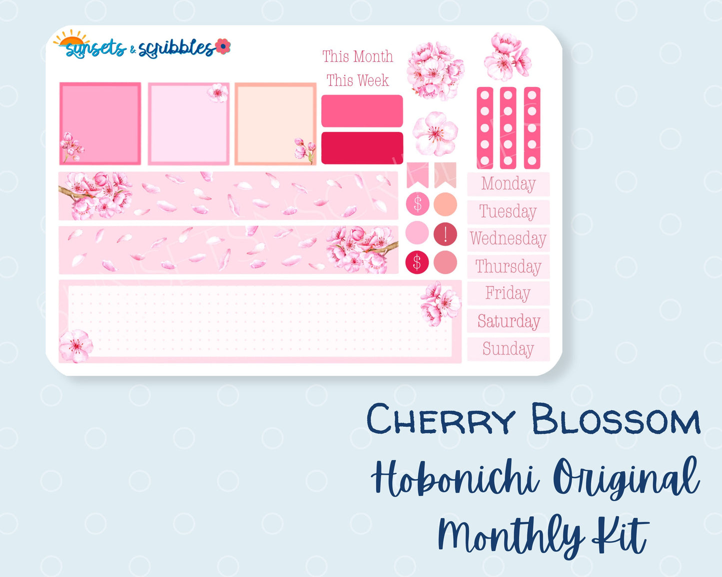 Cherry Blossom Hobonichi Original Planner Stickers