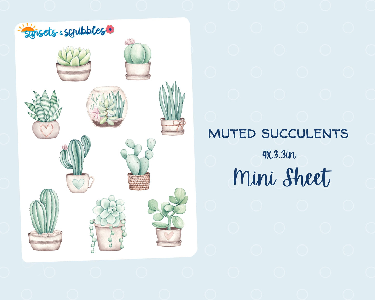 Muted Succulent Stickers