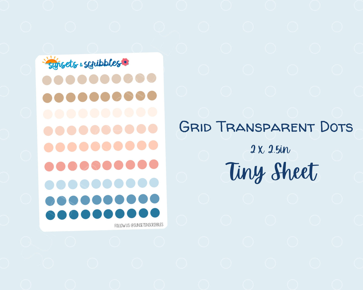 Watercolor Sea Color-Way Tiny Translucent Grid Dots