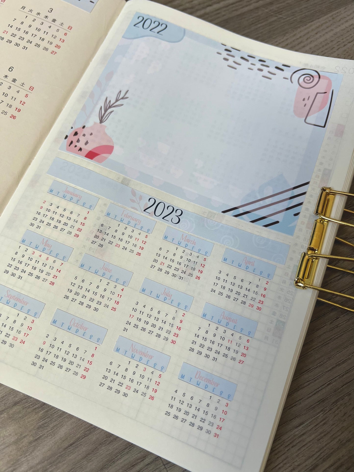 Soft Abstract Hobonichi Cousin Year-at a-Glance Stickers
