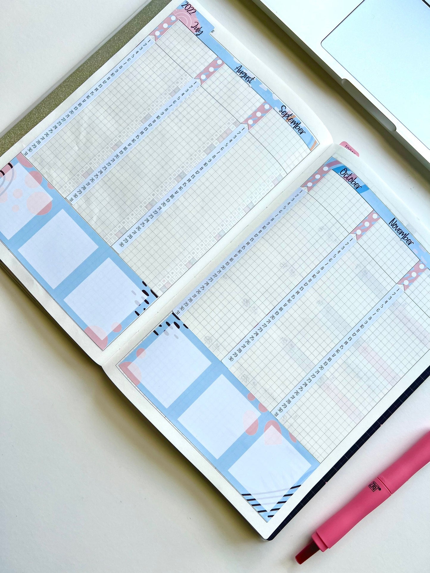 Soft Abstract Hobonichi Cousin Index Stickers 2023 | 2024