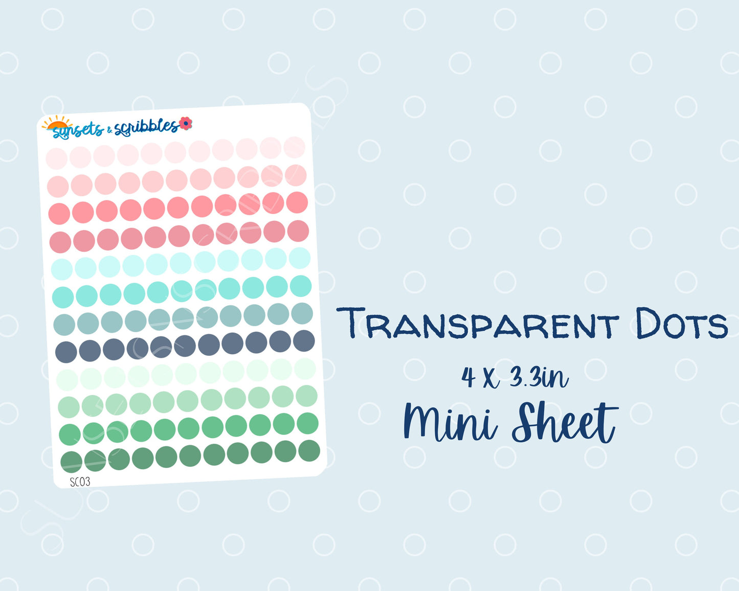 Sweet Cactus "Color-Way" Tiny Transparent Dot Stickers