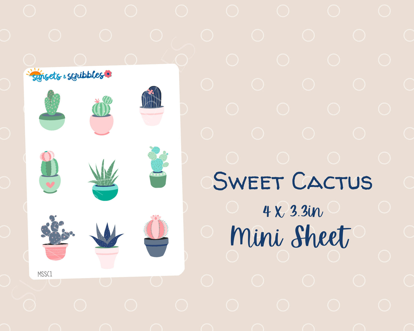 Sweet Cactus Plant/Floral Stickers