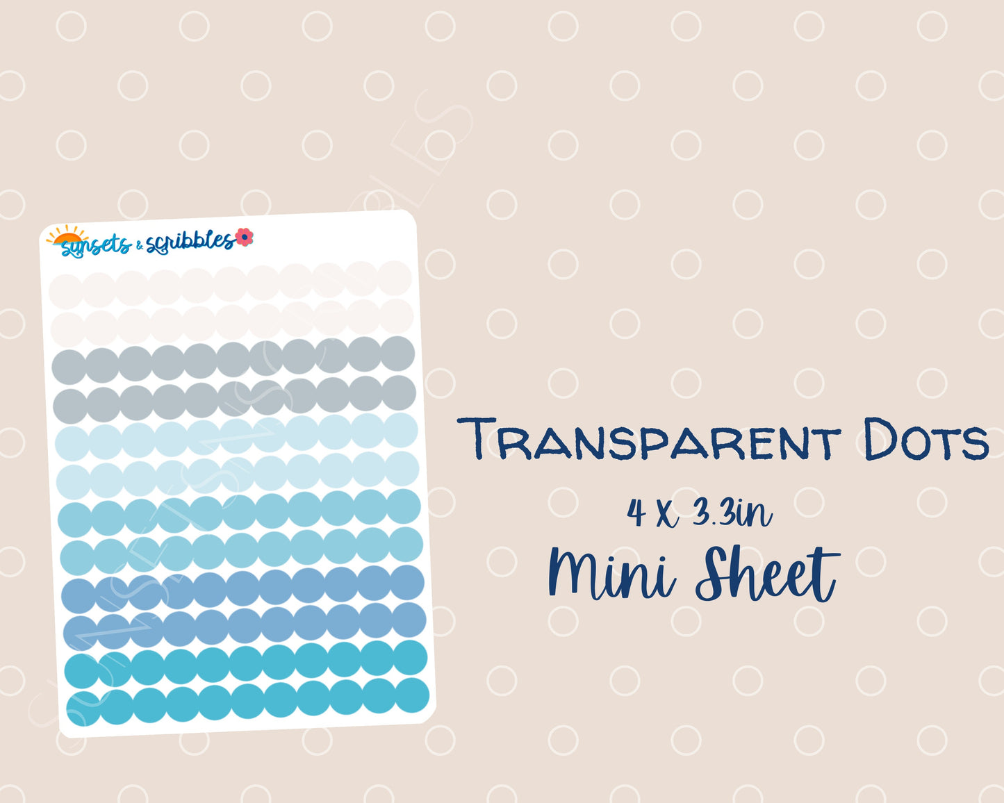 Ice Blue Winter Translucent Dots