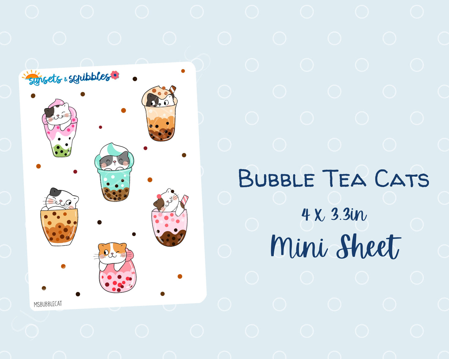 Bubble Tea Cat Stickers