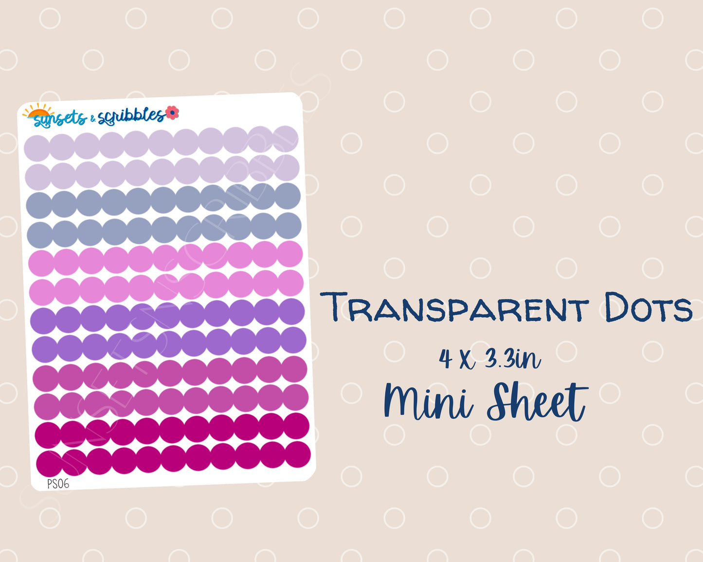 Purple Succulents Translucent Dots