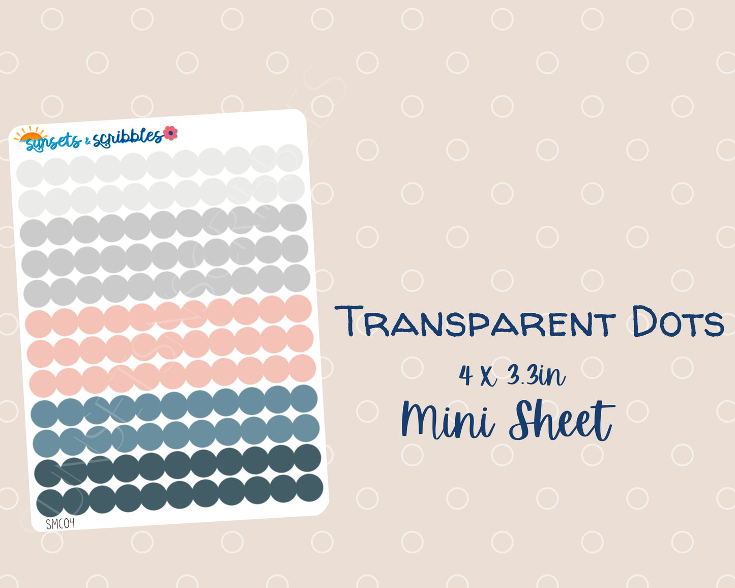 Smooth Cool Blue Translucent Dots Stickers