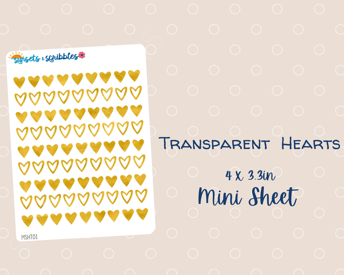 Translucent Heart Stickers (Foiled)