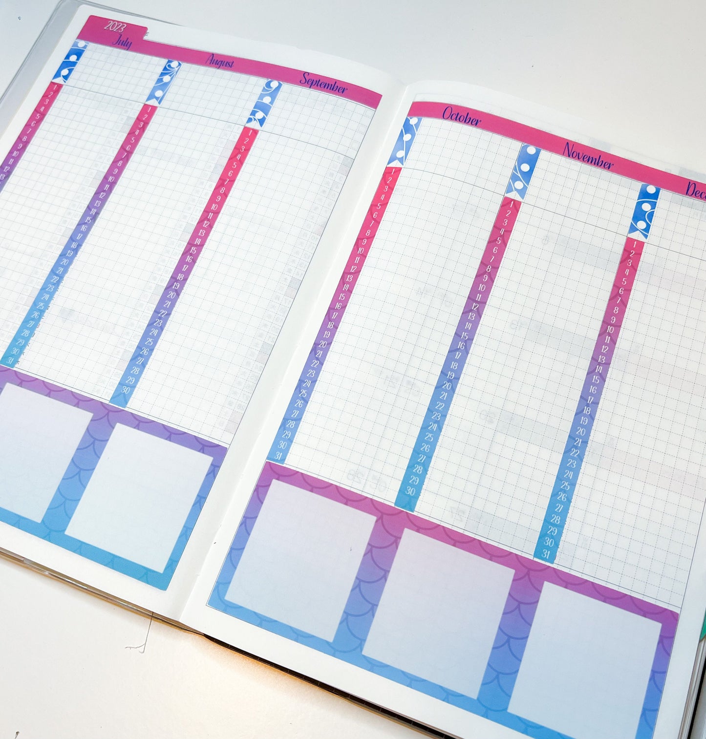 Mermaid themed Hobonichi Cousin Index 2023, 2024, 2025 (2 - Sheets)