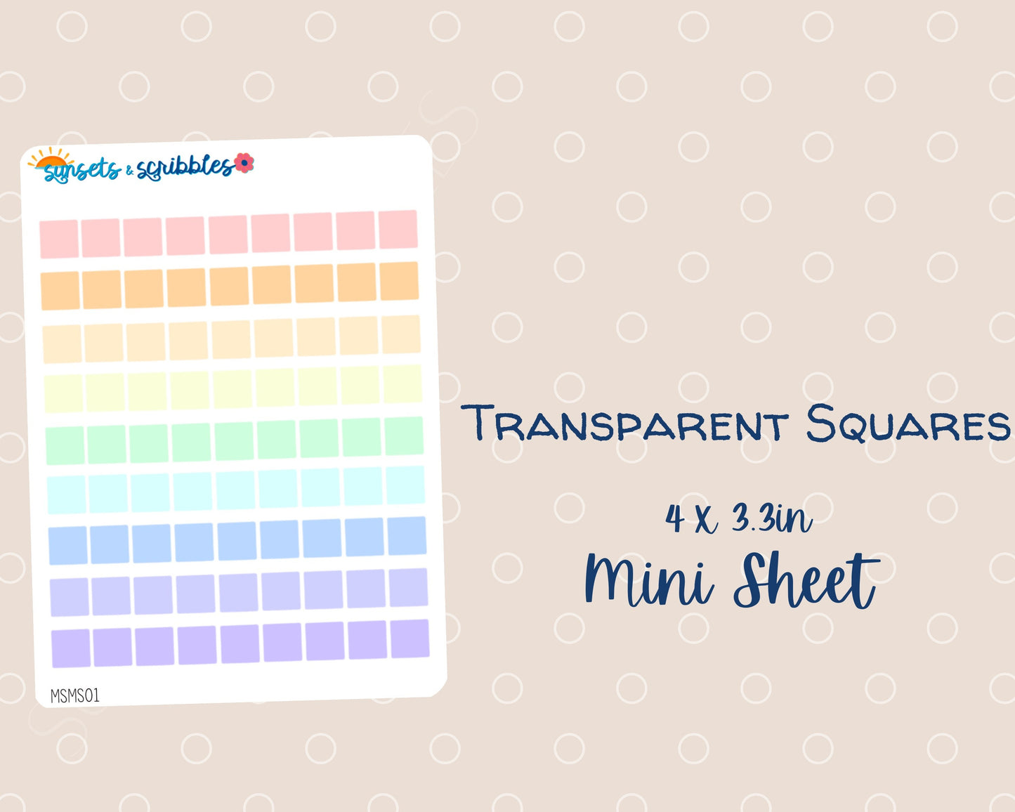 Pastal Rainbow Translucent Squares