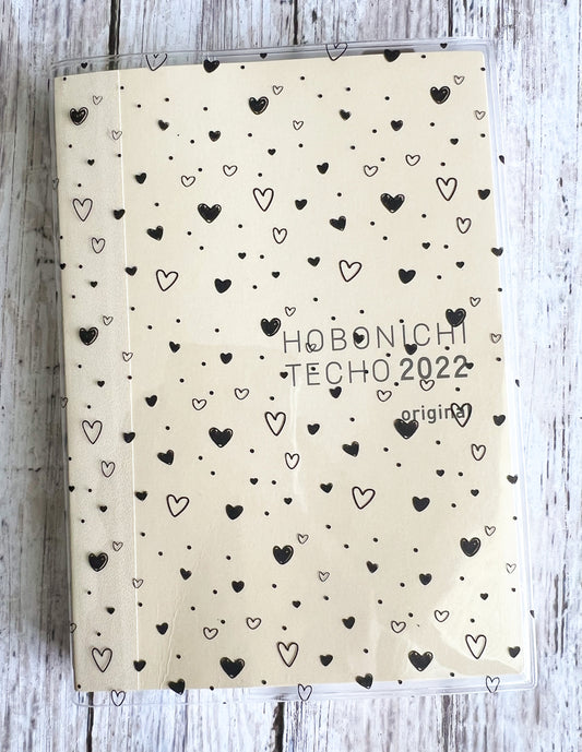 Doodle Hearts Clear Planner Cover