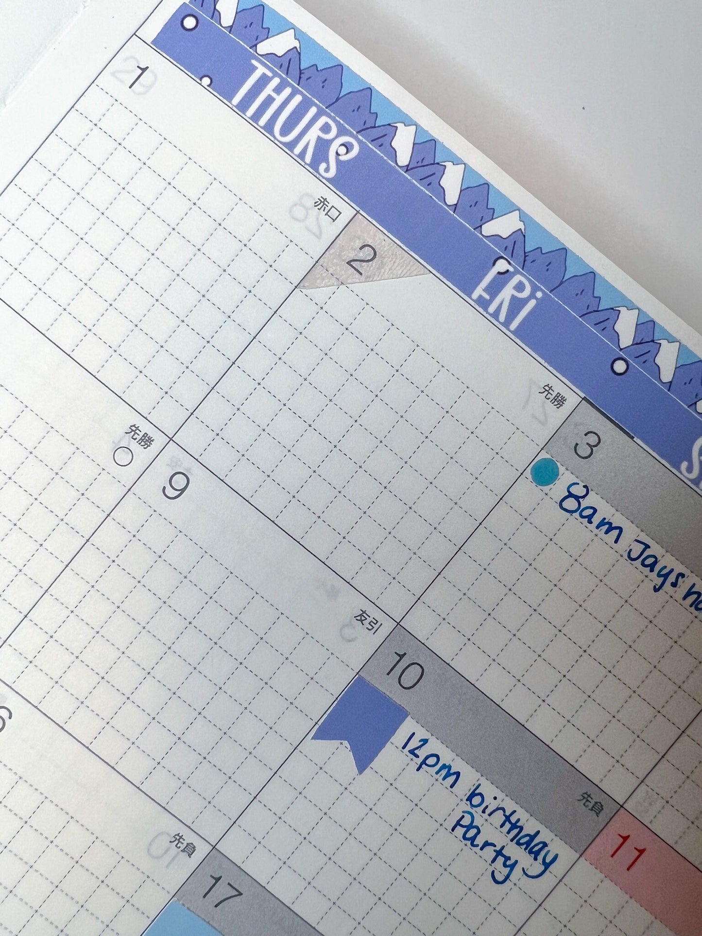 Winter Snow Globes Hobonichi Cousin Monthly Planner Stickers
