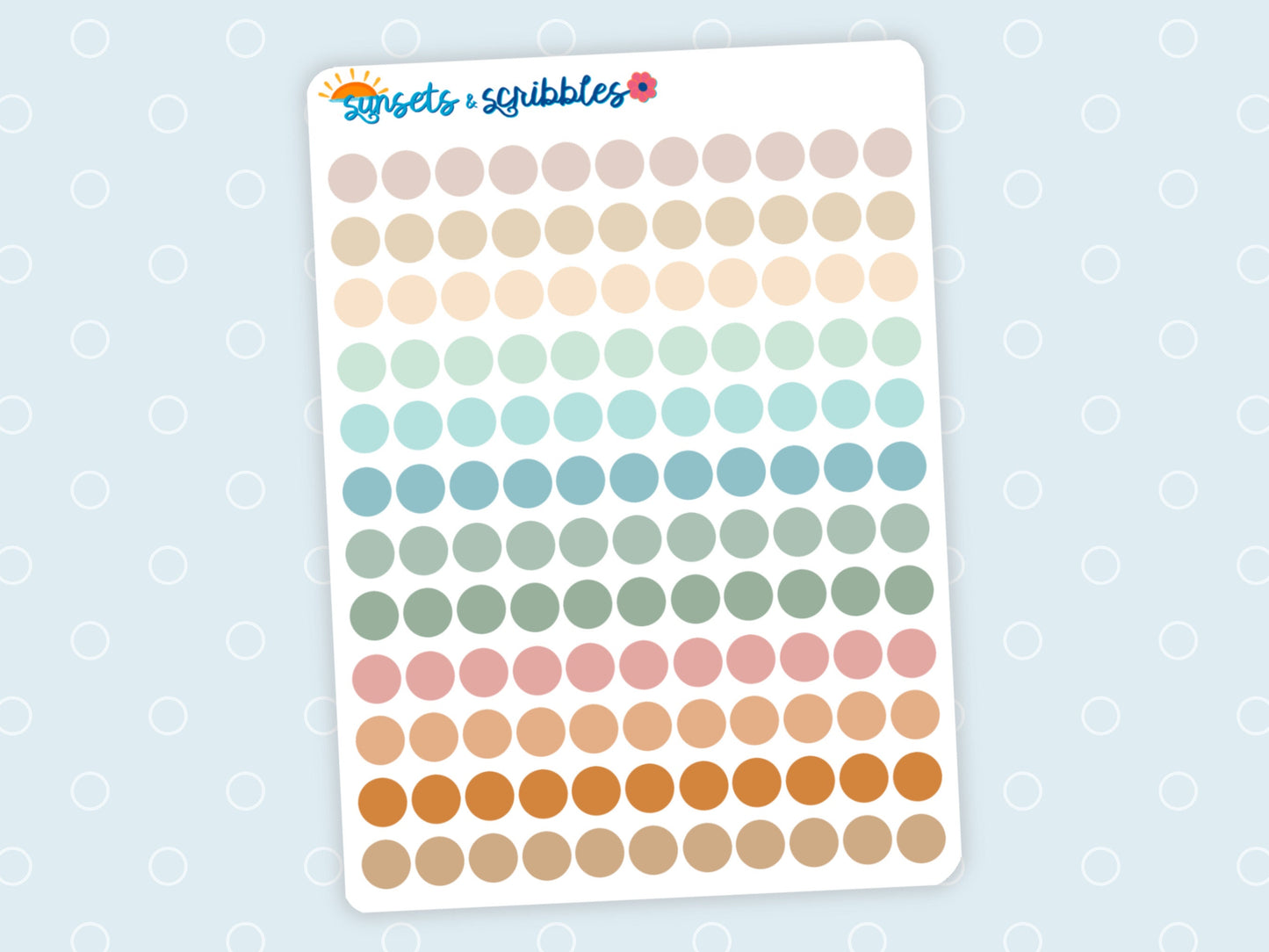 Feathered Brown Translucent Dots Stickers