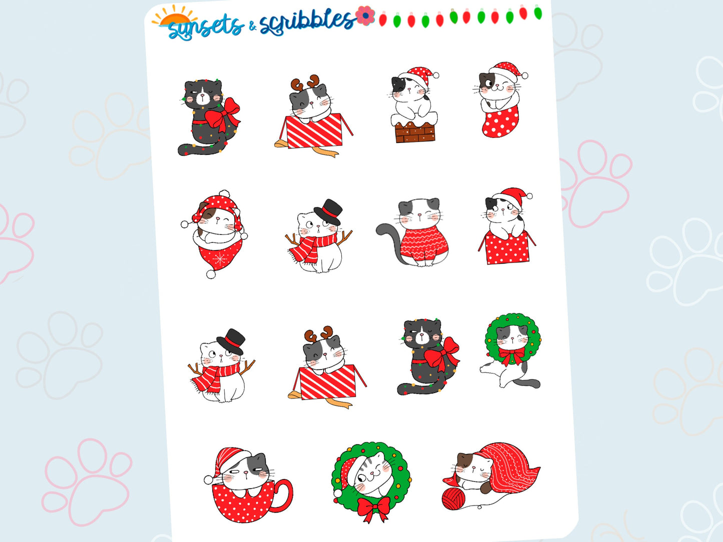 Christmas Cat Stickers