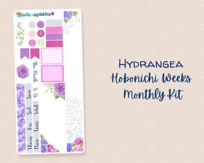 Hydrangea Hobonichi Weeks Monthly Sticker Kit