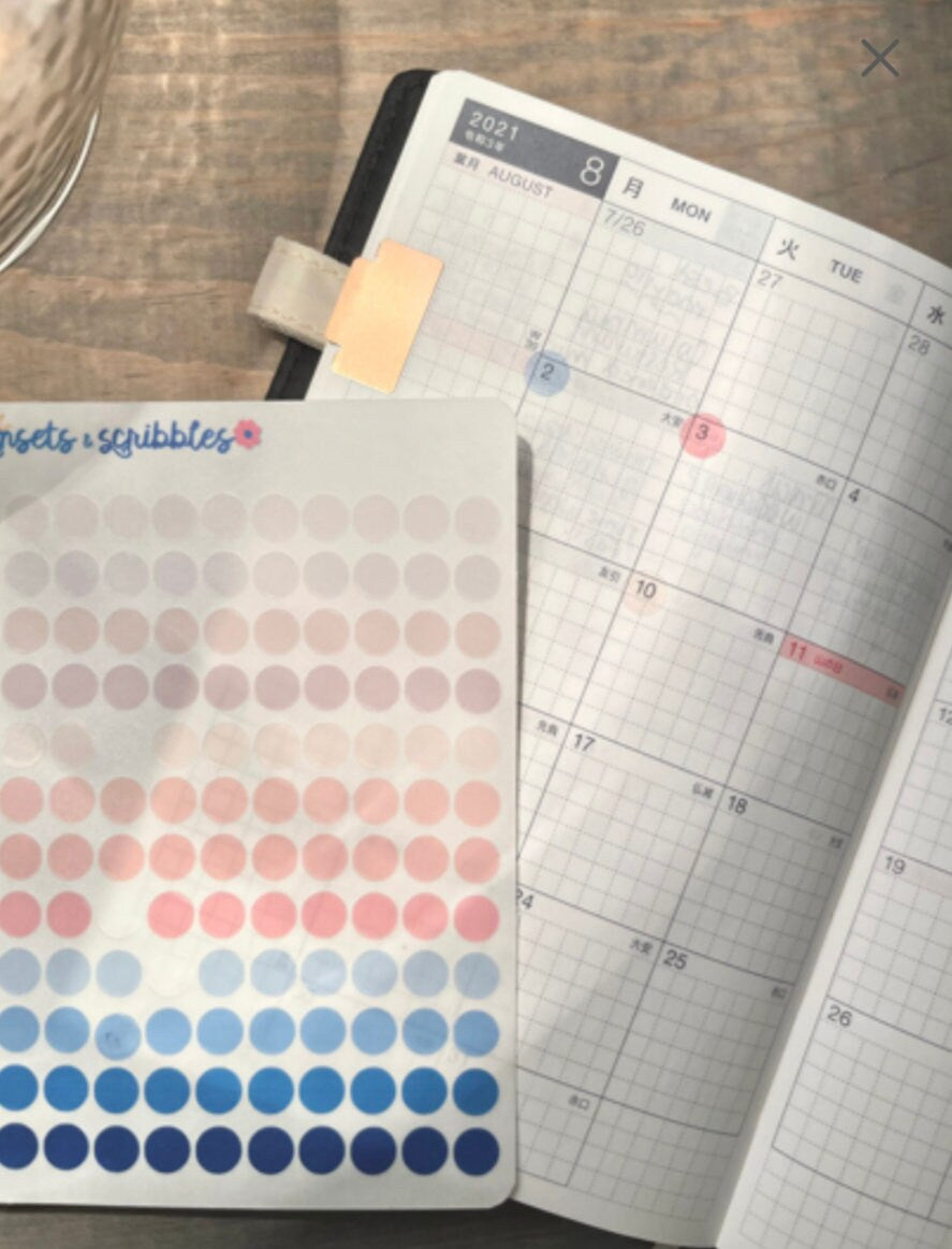 Translucent Dot "Boho Raindrops" Color-Way Stickers