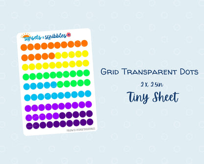 Rainbow Tiny Translucent Grid Dots