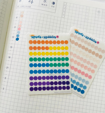 Rainbow Tiny Translucent Grid Dots