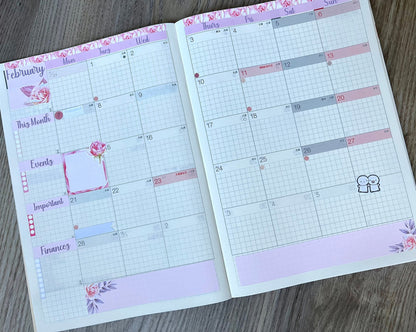 Love ‘n Roses Hobonichi Cousin Monthly Planner Sticker Kit