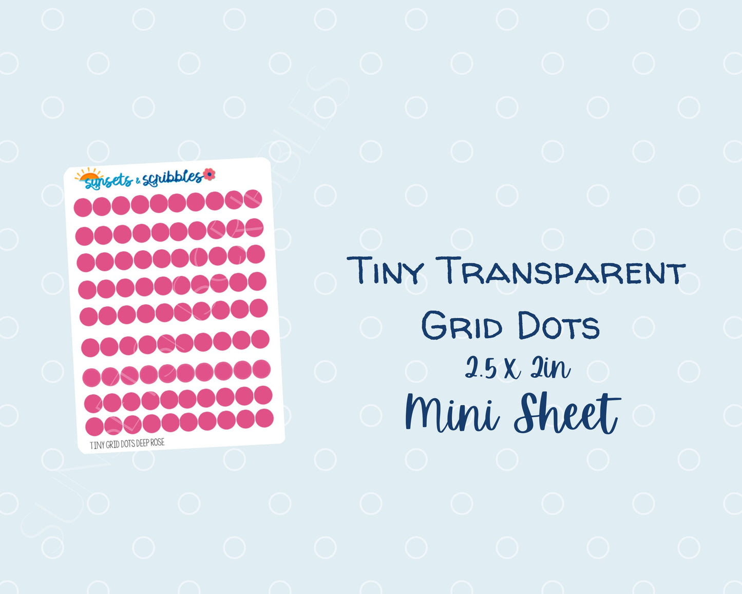 Tiny Translucent Solid Color Grid Dot Stickers