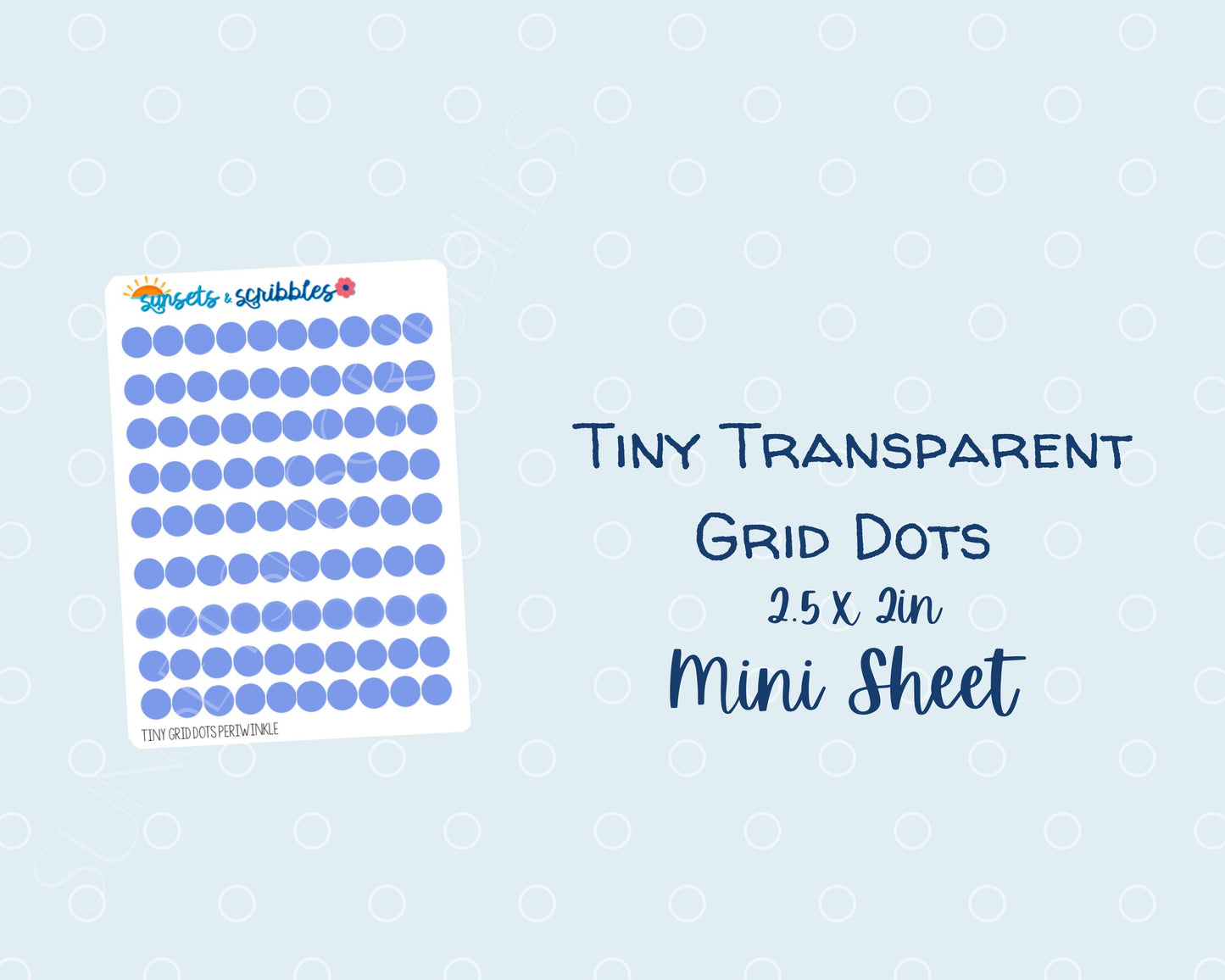 Tiny Translucent Solid Color Grid Dot Stickers