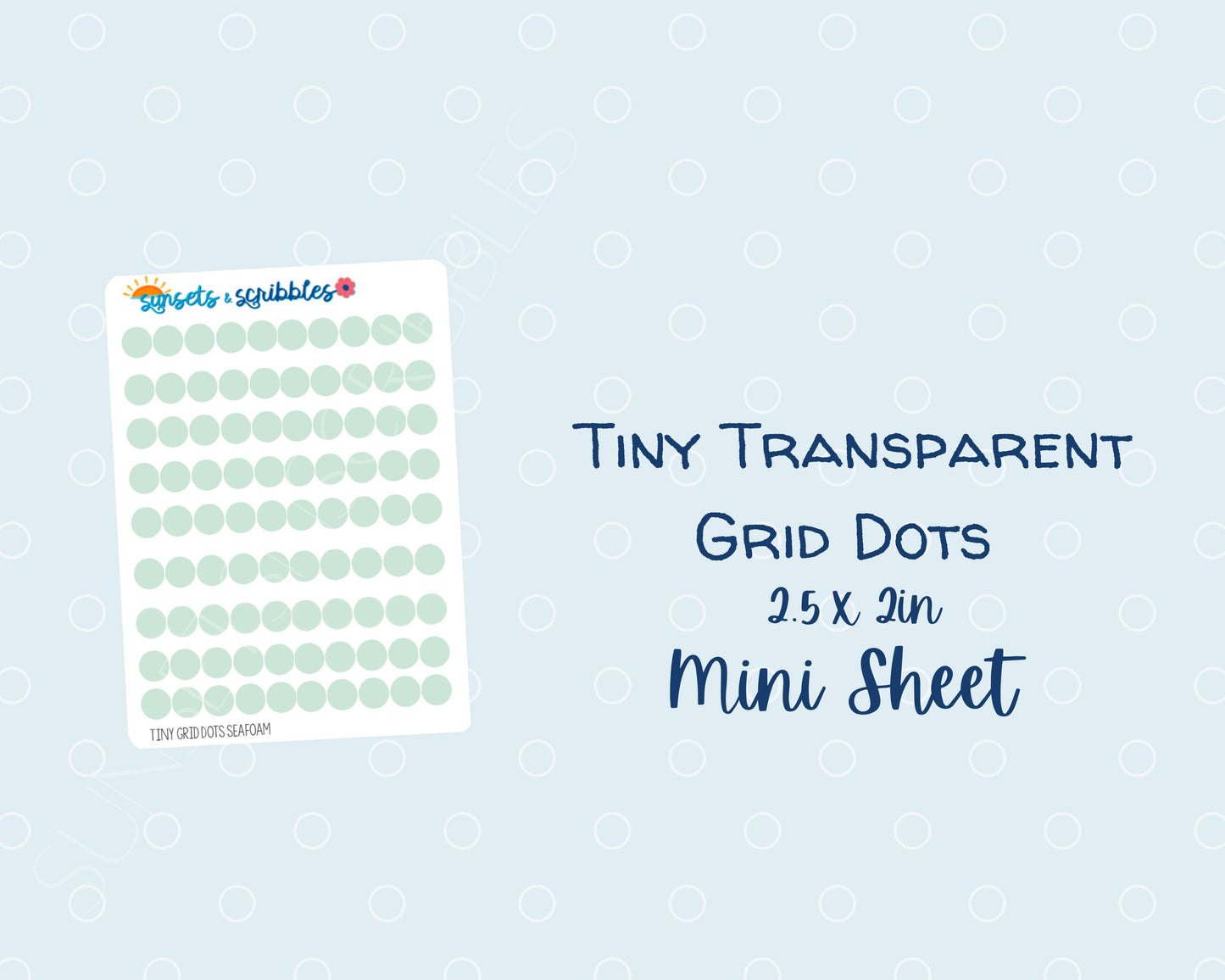 Tiny Translucent Solid Color Grid Dot Stickers