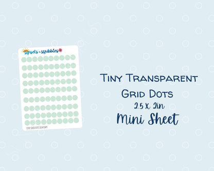 Tiny Translucent Solid Color Grid Dot Stickers