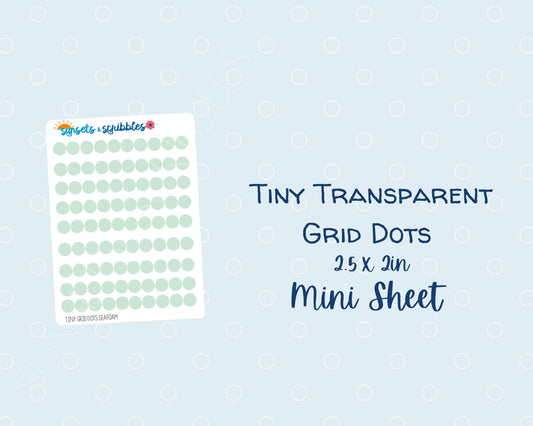 Tiny Translucent Solid Color Grid Dot Stickers