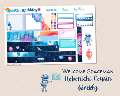 Welcome spaceman Hobonichi Cousin Weekly Stickers