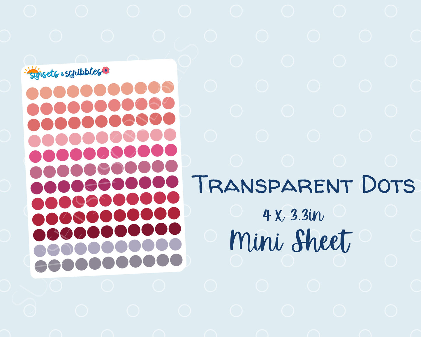 Burgundy Autumn Translucent Dots Stickers