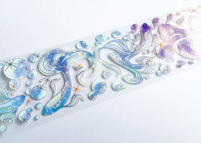 Dreamy Koi Fish PET Decorative Tape with Foil Accents