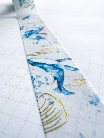 Watercolor Sea Foil Creatures Decorative Washi Tape