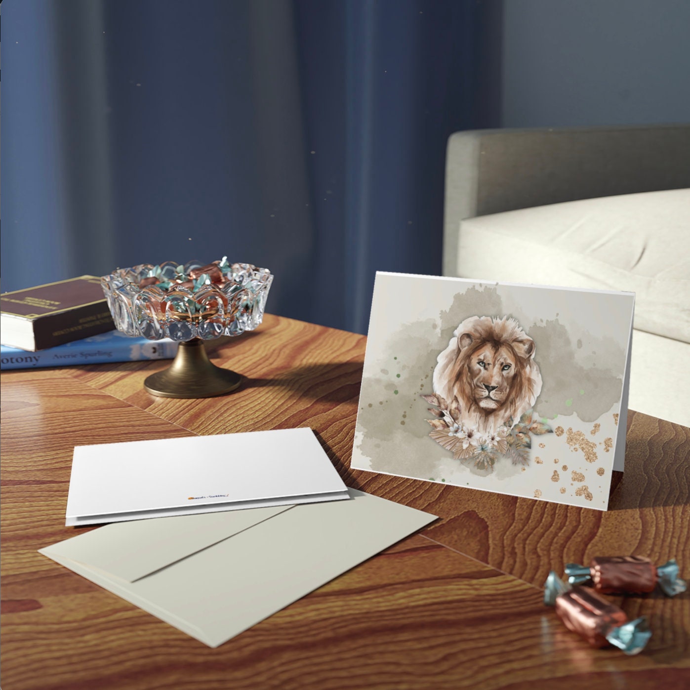 Lion Blank Greeting Cards (8, 16, and 24 pcs)