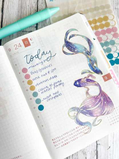 Dreamy Koi Fish PET Decorative Tape with Foil Accents