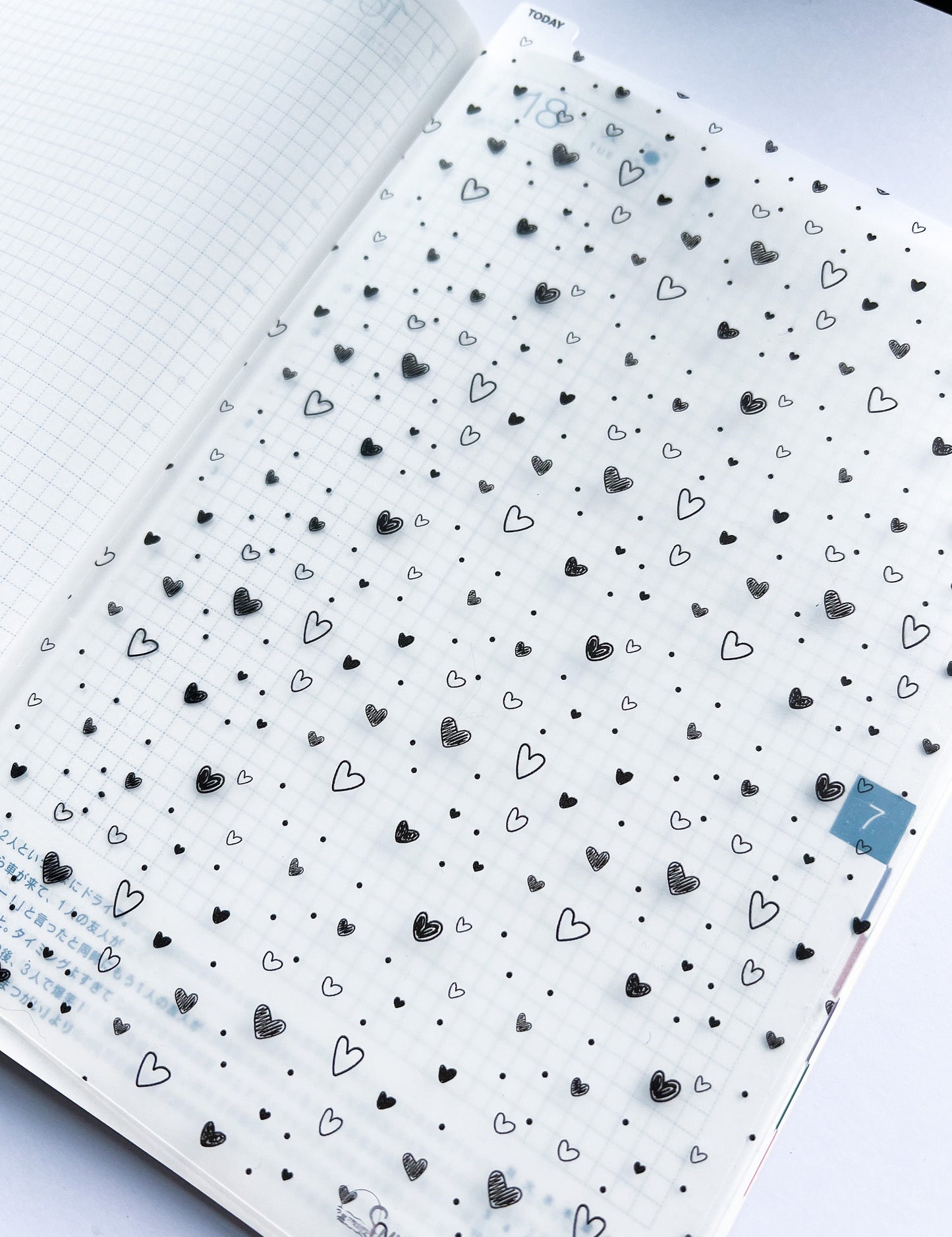 Doodle Hearts Pencil Board | Hobonichi, Travelers Notebook Passport, A5, A6, Weeks