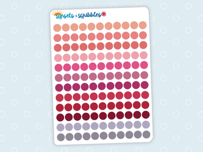 Burgundy Autumn Translucent Dots Stickers