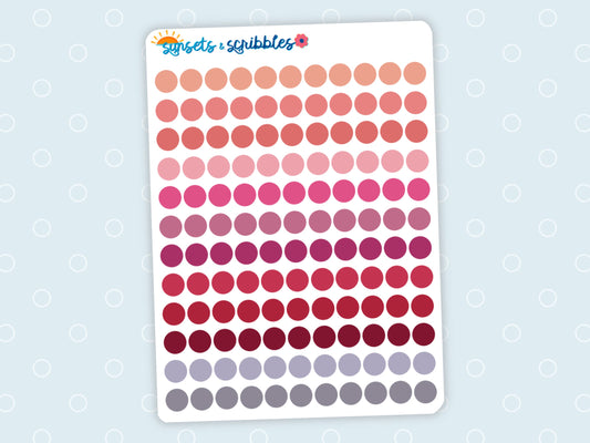 Burgundy Autumn Translucent Dots Stickers