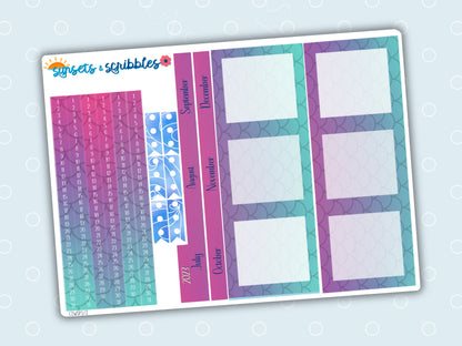 Mermaid themed Hobonichi Cousin Index 2023, 2024, 2025 (2 - Sheets)