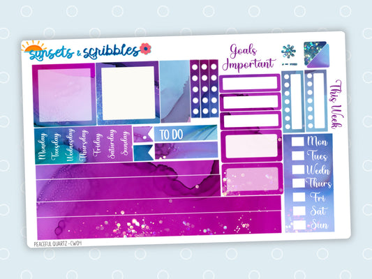 Peaceful Quartz Hobonichi Cousin Weekly Planner Sticker Kit