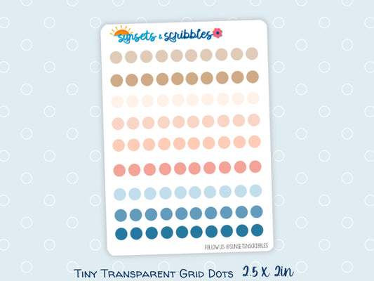Watercolor Sea Color-Way Tiny Translucent Grid Dots