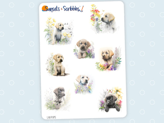 Puppy stickers | Labrador Retriever stickers | Planner stickers | Bullet journal stickers