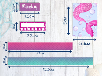 Mermaid Hobonichi Cousin Weekly Planner Stickers