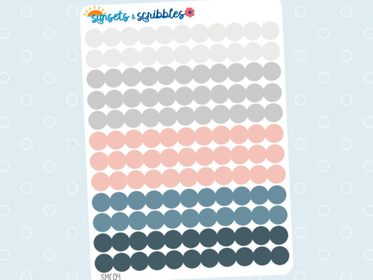 Smooth Cool Blue Translucent Dots Stickers