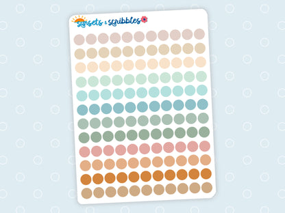 Feathered Brown Translucent Dots Stickers