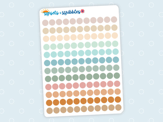 Feathered Brown Translucent Dots Stickers