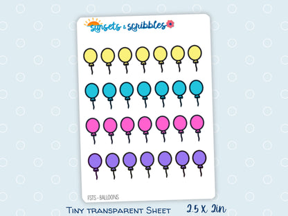 Tiny Translucent Balloons Planner Stickers